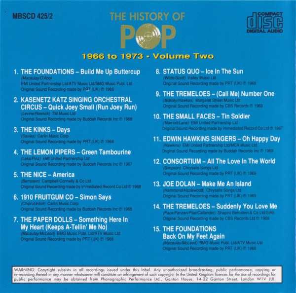 The History Of Pop 1966 To 1973, Volume Two