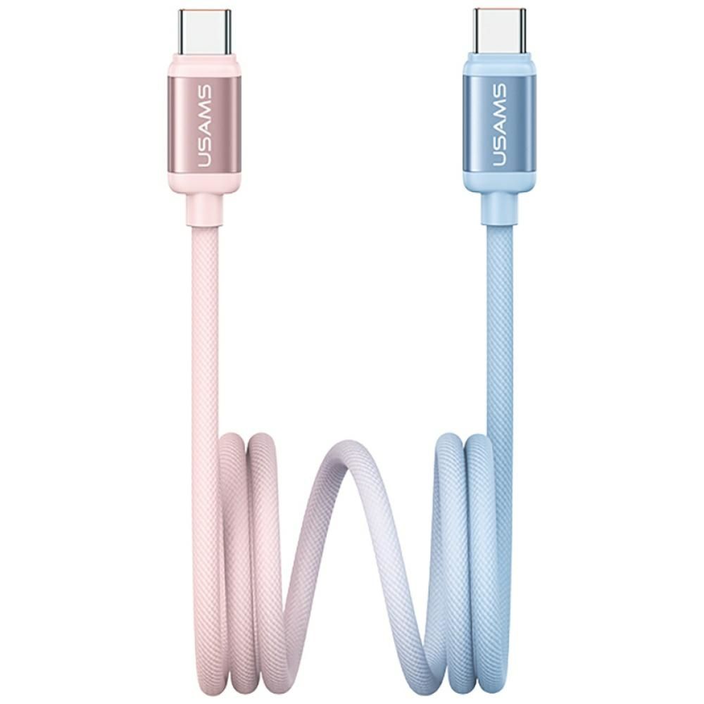 Kabel USAMS Bicolor Series SJ756 PD 60W  USB-C/USB-C 1.2m niebiesko