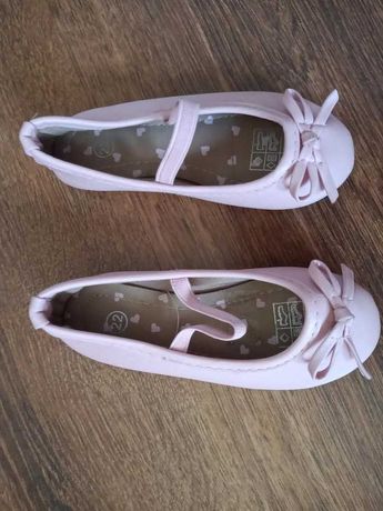 Śliczne buty balerinki dziewczęce różowe rozmiar 22 (14 cm)