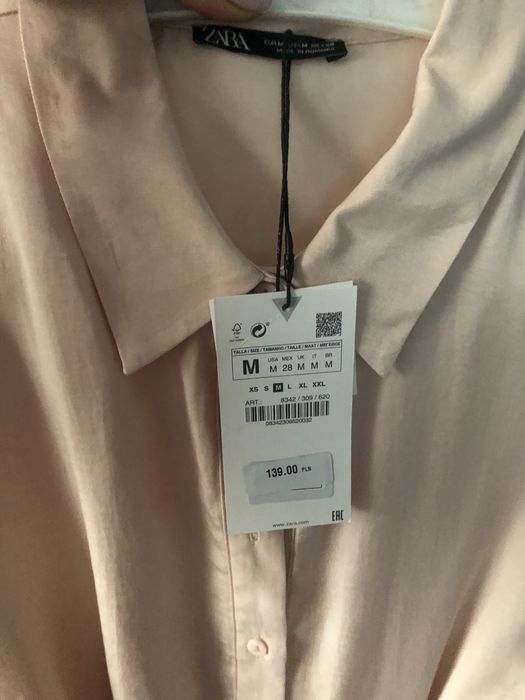 Sukienka koszulowa ZARA 38 M różowa