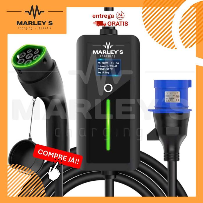 Carregador Portátil Eletricos 7 kw - 32A - c/ Bolsa e 5 METROS CABO