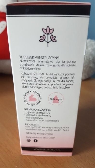 Selenacup, kubeczek menstruacyjny z medycznego silikonu, Nowy rozmiarS