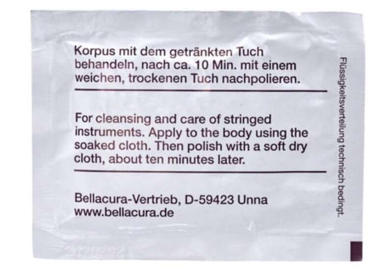Liquido para limpeza de violino e cordas