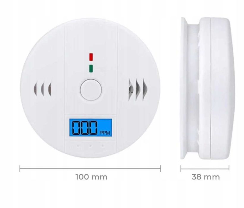 CZUJNIK CZADU GAZU CO lcd wykrywacz tlenku węgla detektor certyfikat