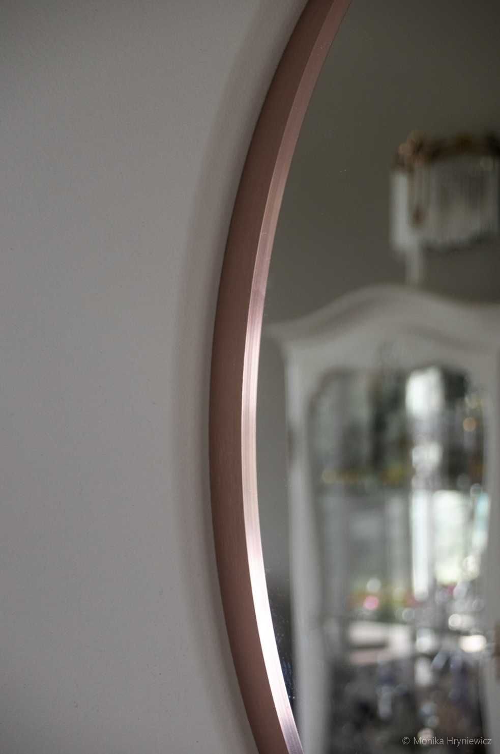 Lustro loft w okrągłej aluminiowej ramię