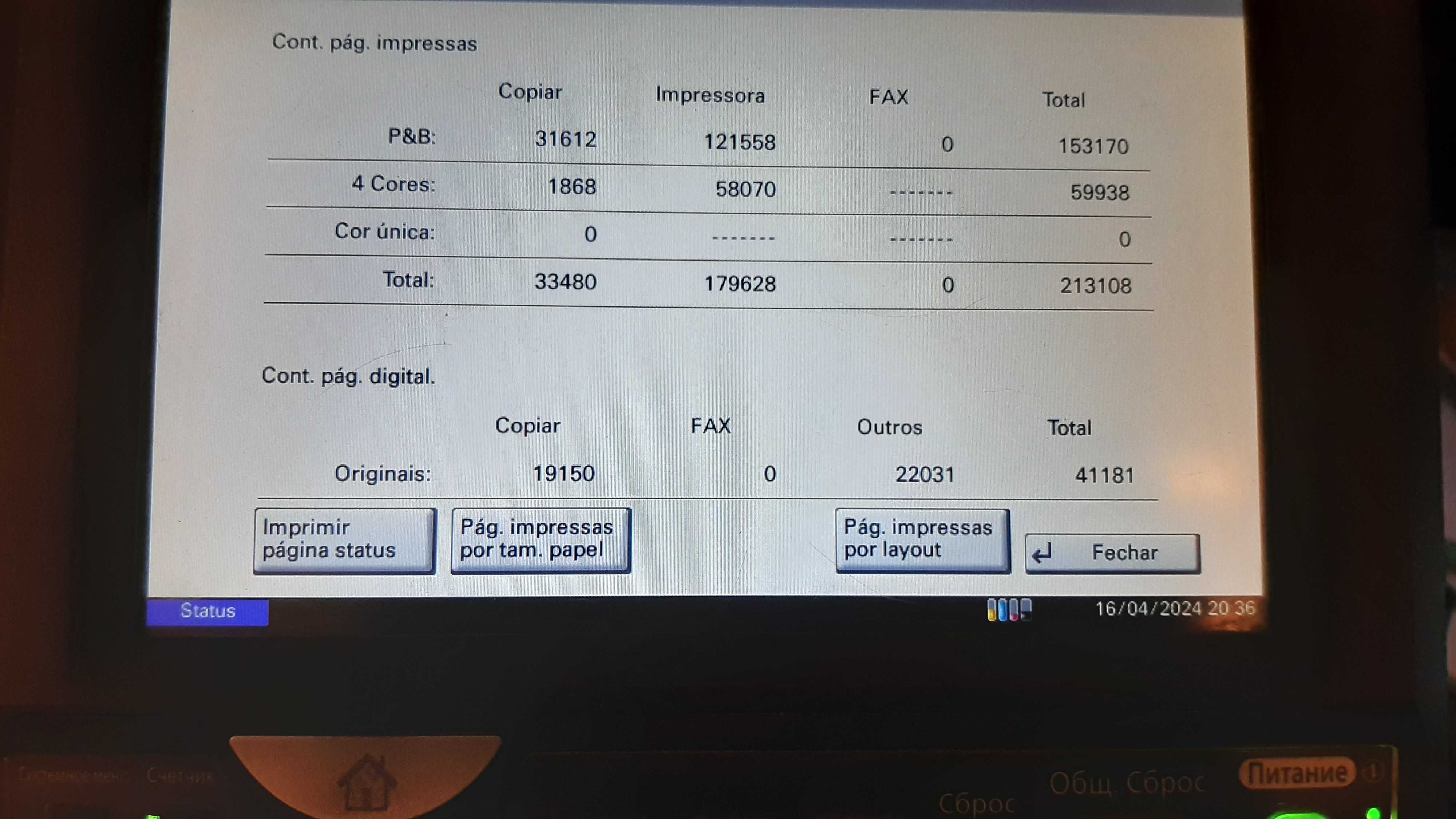 Impressora fotocopiadora multifunções A3 cores Kyocera Taskalfa 3551ci