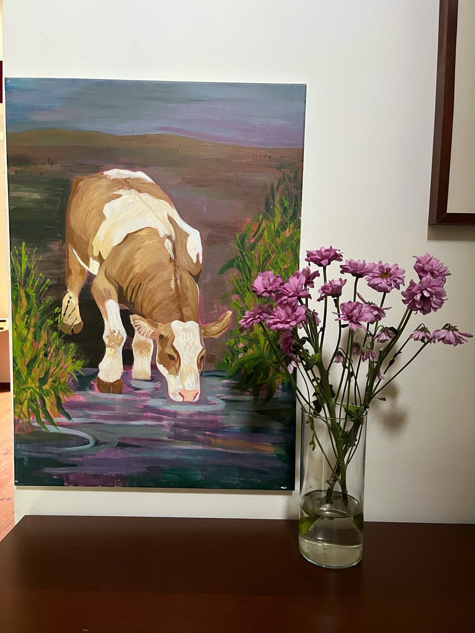 Obraz akrylowy z krową na płótnie 50x70 cm