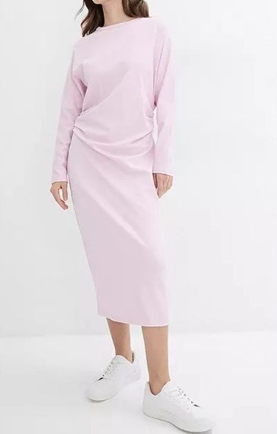 B.P.C sukienka dresowa różowa z marszczeniem r.44/46