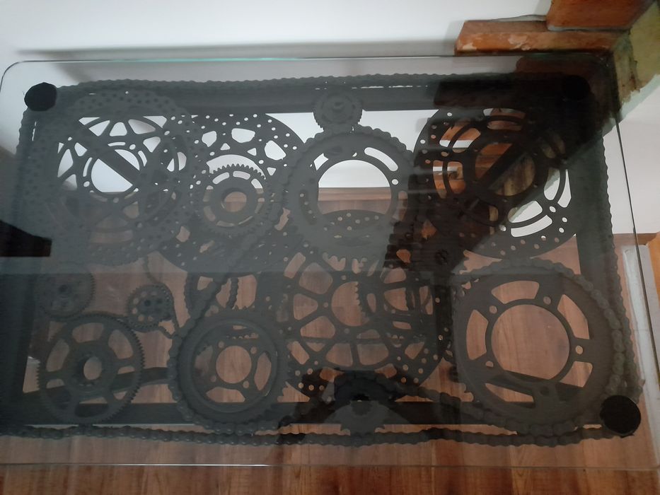 Stół stoliczek kawowy motocykl łańcuch koło zębate loft kawasaki