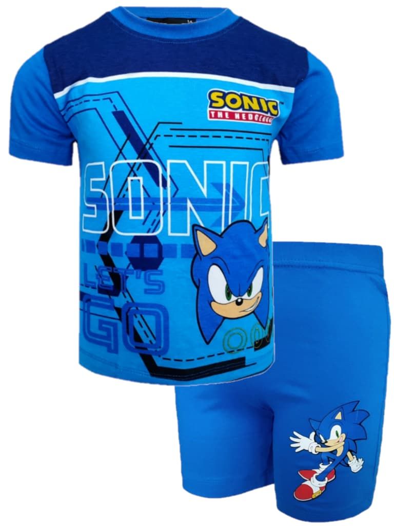 Piżama dziecięca bluzka szorty komplet Sonic 140