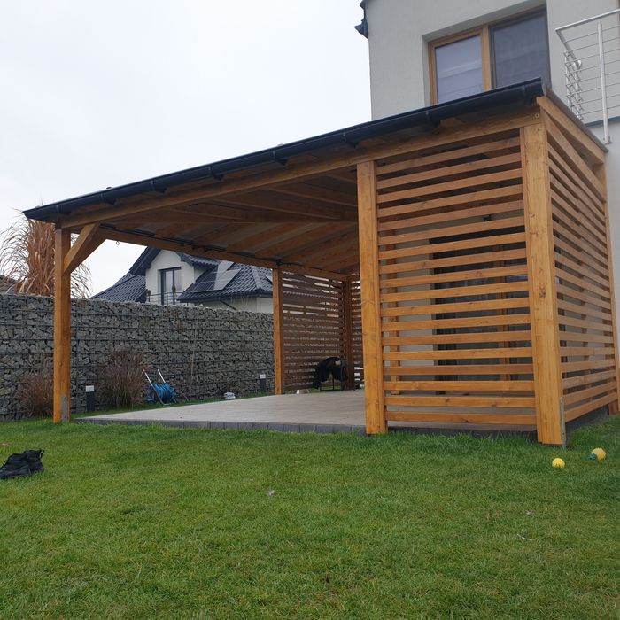 Altany wiaty zadaszenia tarasów pergole tarasy drewniane