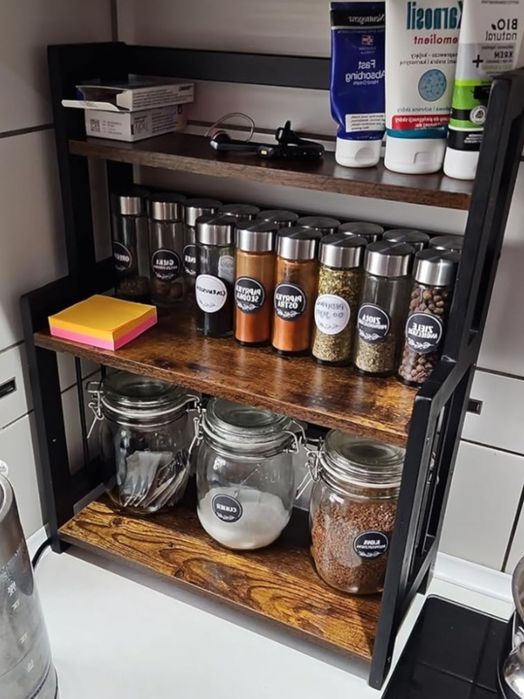 Organizer Stojak Półka Regał 3 Poziomowa Kuchenna Łazienkowa Bambusowa