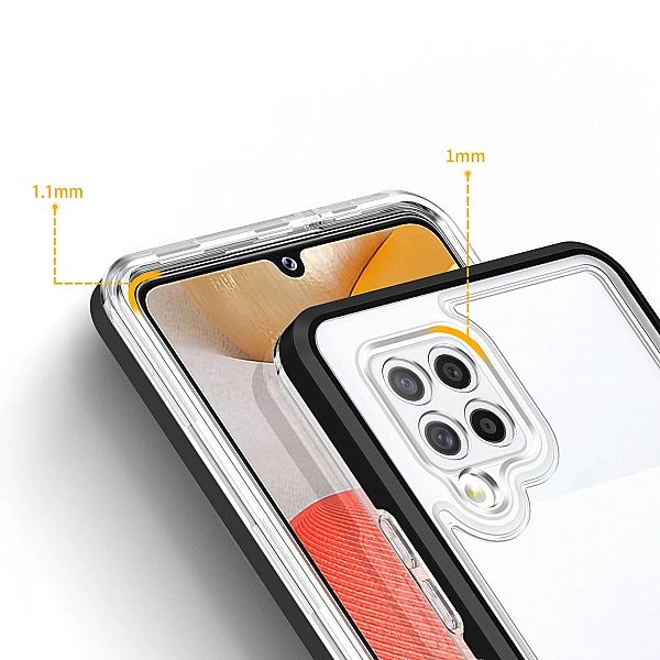 Clear 3in1 etui do Samsung Galaxy A42/5G żelowy pokrowiec z ramką czar
