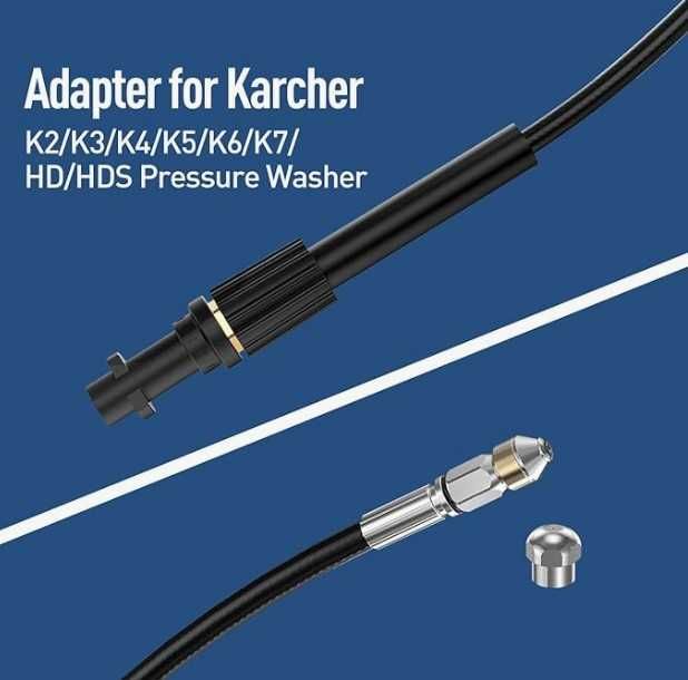 Wąż do czyszczenia rur 15m do myjek Karcher K2-K7 max 180bar SEWWER