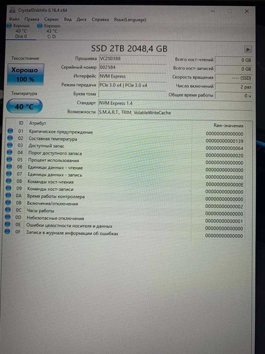 SSD накопитель для пк и ноутбуков m2 NvMe PciE 2080Pro 2tb 2280 Новий
