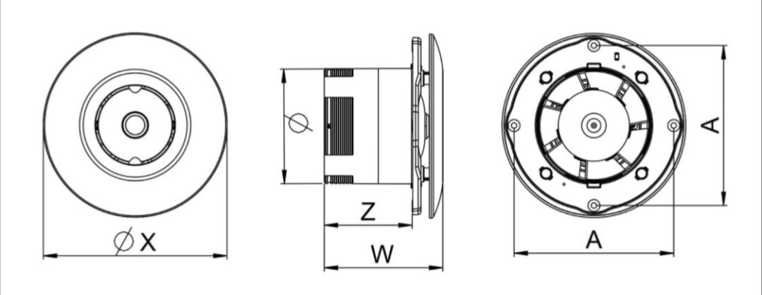 Wentylator łazienkowy Awenta WXO125R, 125mm na czujnik ruchu