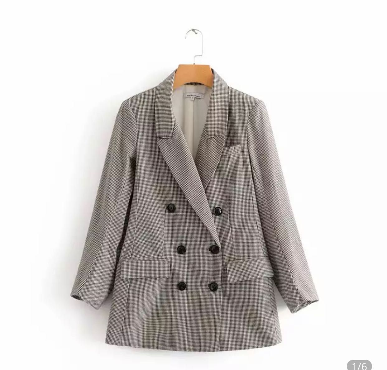 Blazer feminino xadrez