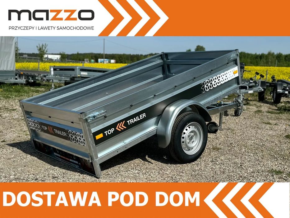 MAZZO DOSTAWA! Przyczepka Top Trailer TT23 MAX 232x131x45cm DMC 750 kg SPAWANA! kat. B, MOCNA! PROMOCJA CENOWA!  Cena promocyjna! Solidna spawana przyczepa Top Trailer DMC 750kg!
