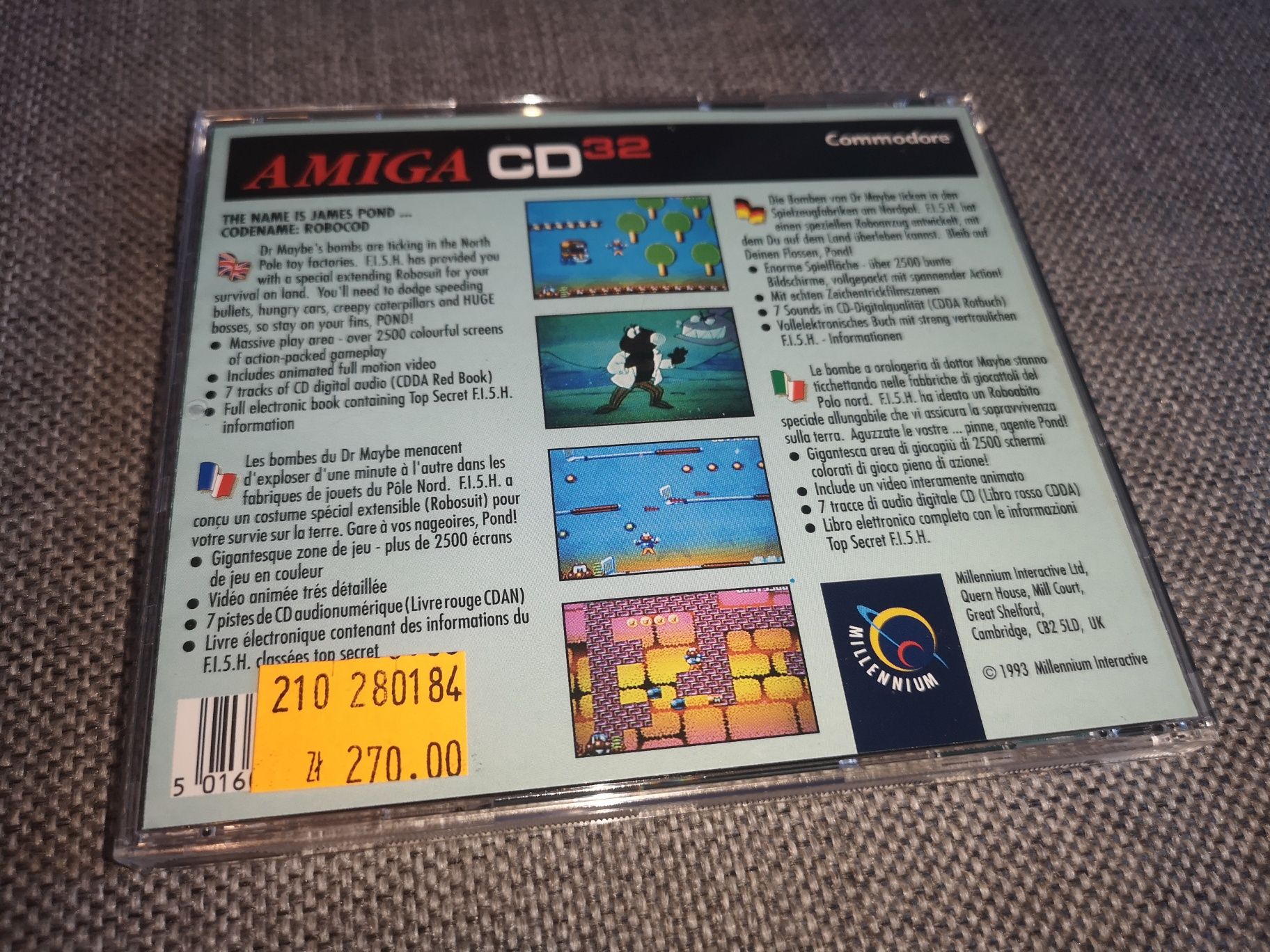 James Pond 2 Robocod AMIGA CD32 gra (stan bdb+) kioskzgrami