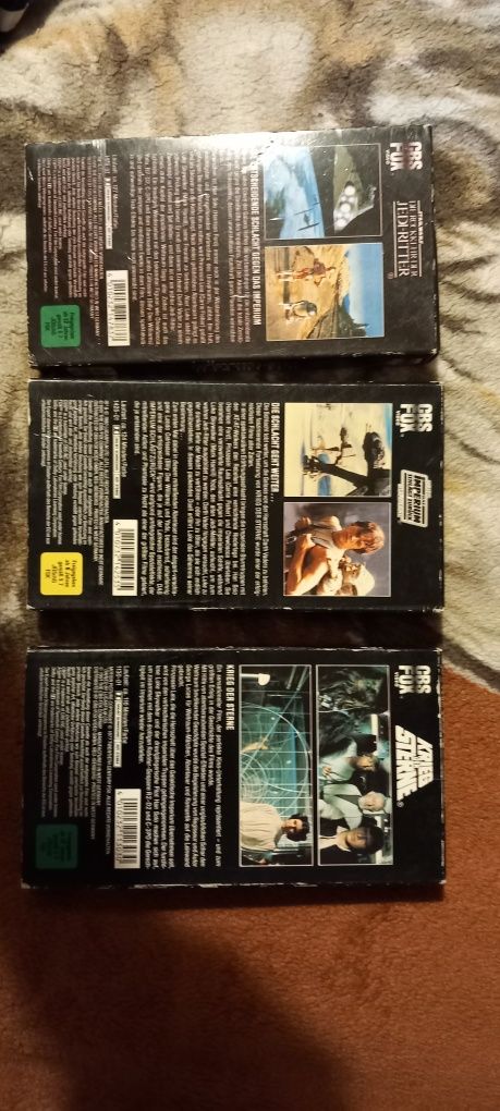 Wojny gwiezdne trzy filmy kasety VHS.