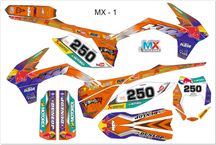 Okleina motocyklowa Alfarad, Asix, xmotos, Beretta, wzór ORANGE