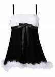 B.P.C Koszulka babydoll świąteczna mikołajka czarno biała ^40/42