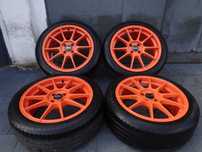 Pomarańczowe alufelgi OZ 17 cali 4x100 Opel, Toyota, Kia, Honda, opony