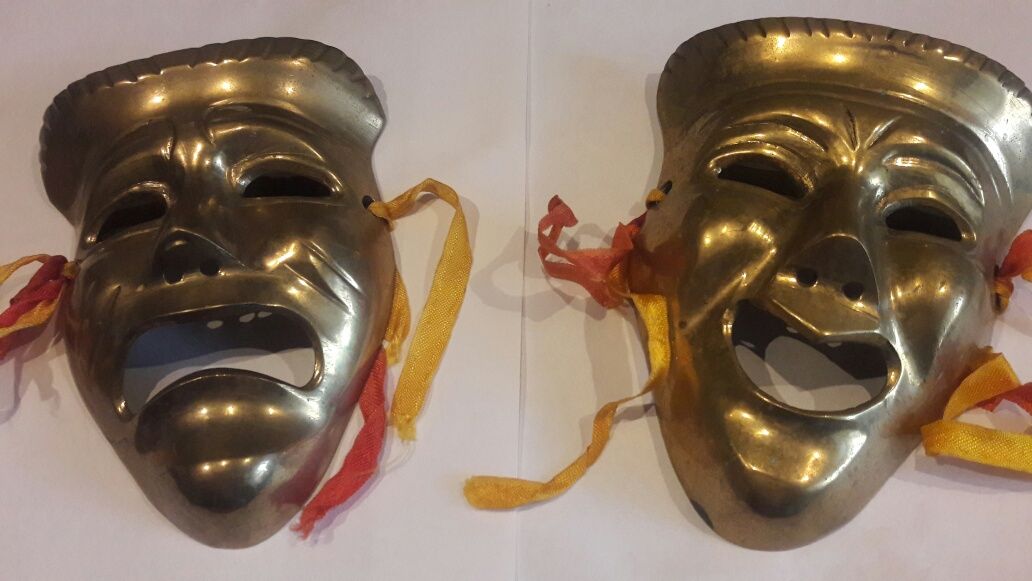 Винтажные бронзовые маски Англия