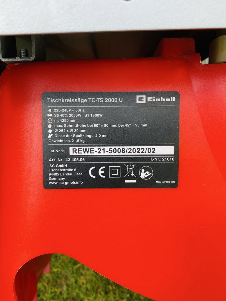 Циркулярна пила Einhell TC-TS 2000 U