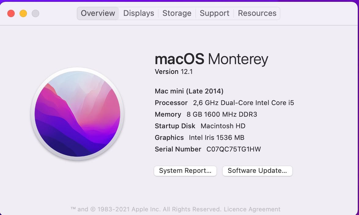 Apple Mac Mini (late 2014) Intel Core i5 2.6GHz/8Gb/1Tb