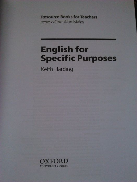 English for Specific Purposes – K. Harding
