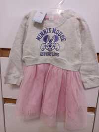 Nowa sukienka dla dziewczynki różowa Myszka Minnie  86