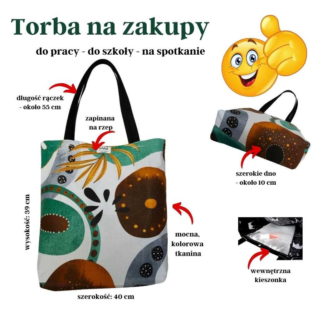 Torba na zakupy – BROWN PICASSO - Abstrakcyjny wzór