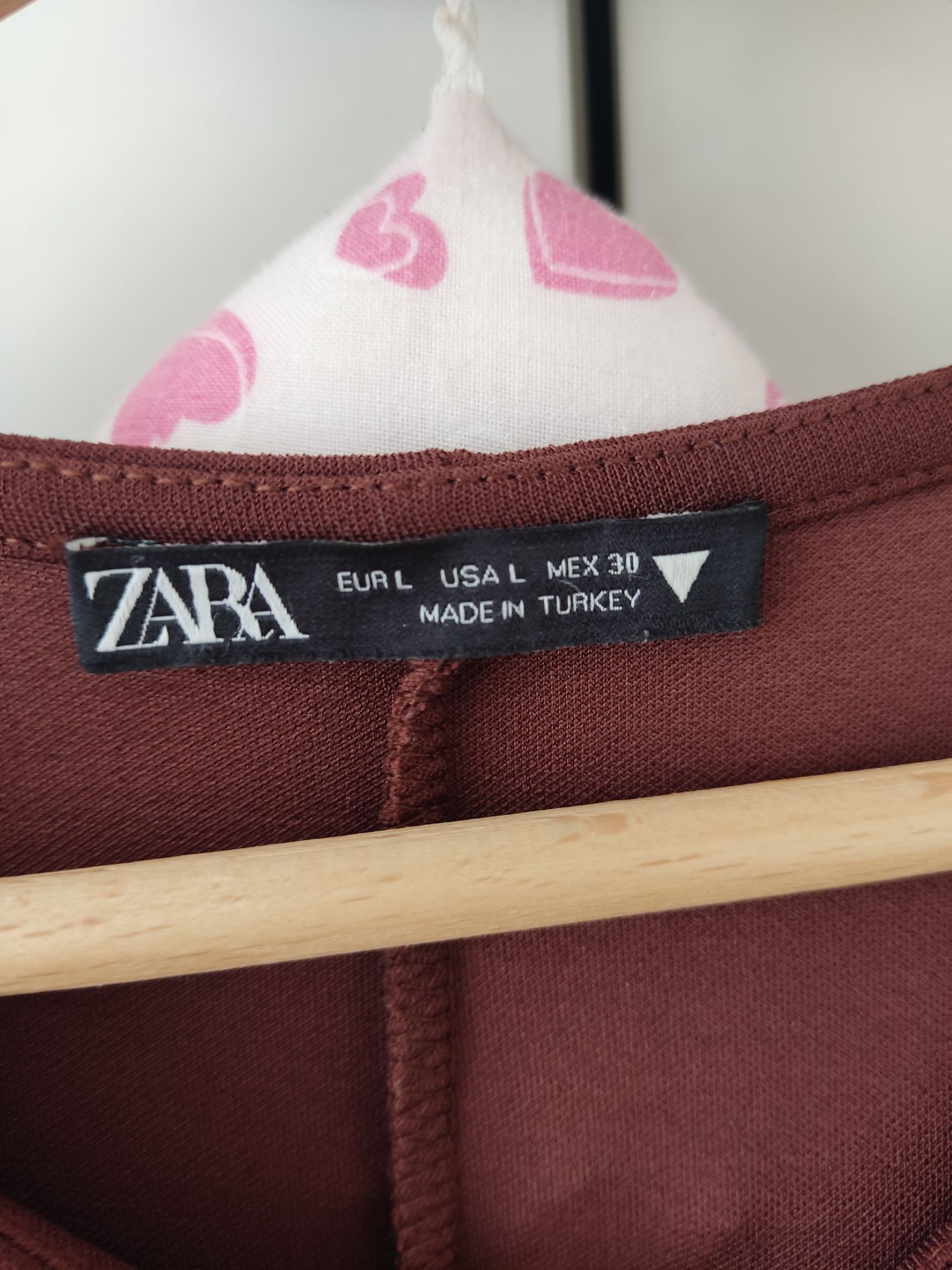 Sukienka mini Zara w kolorze burgundy rozmiar 40