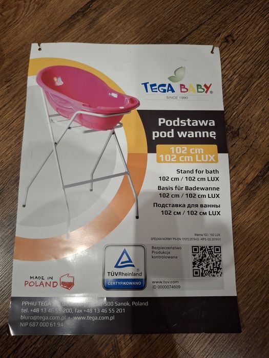Tega Baby wanienka xl największa ze stelażem