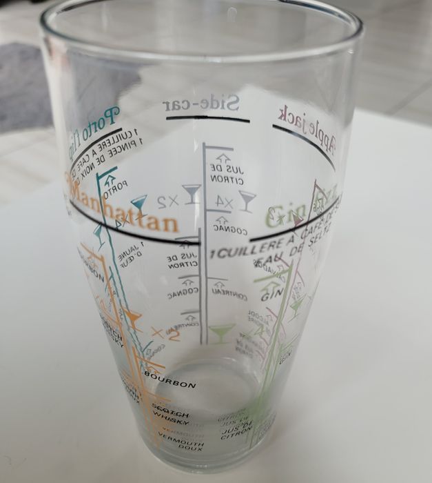 Szklanka z miarką do drinków Gin fizz Manhattan Apple Jack Porto Flip