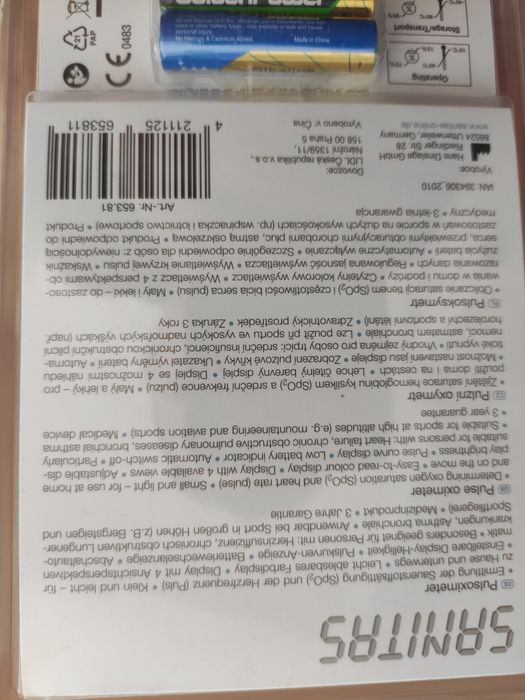 Nowy pulsoksymetr sanitas
