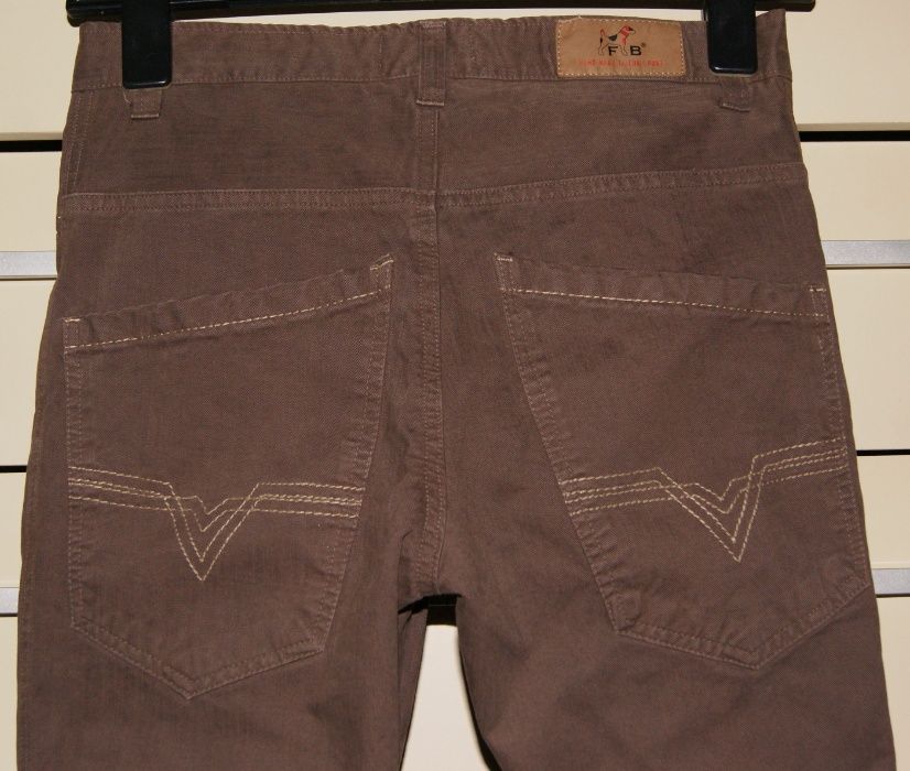 Spodnie nowe damskie FB, 38, jeans'owe, regular, czekoladowe