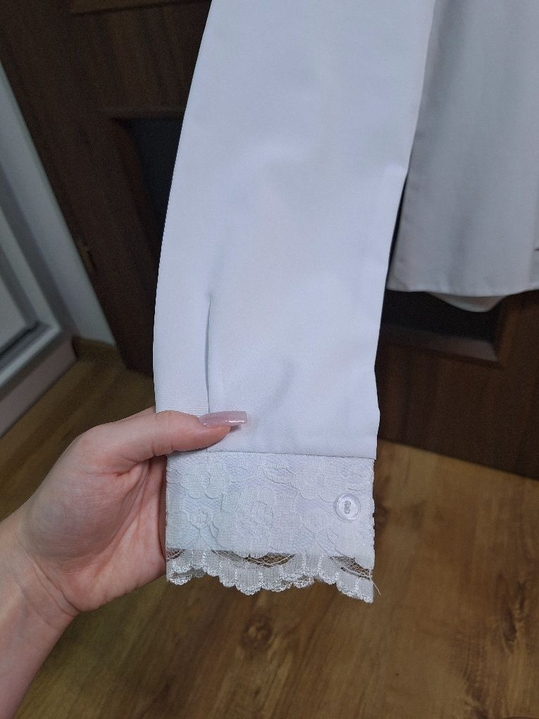 biała koszula dla dziewczynki galowa na rozpoczęcie roku szkolnego