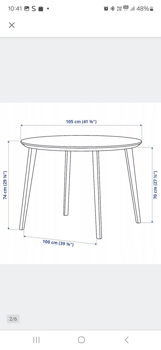 Stół Lisabo Ikea czarny 105 okrągły nowy.