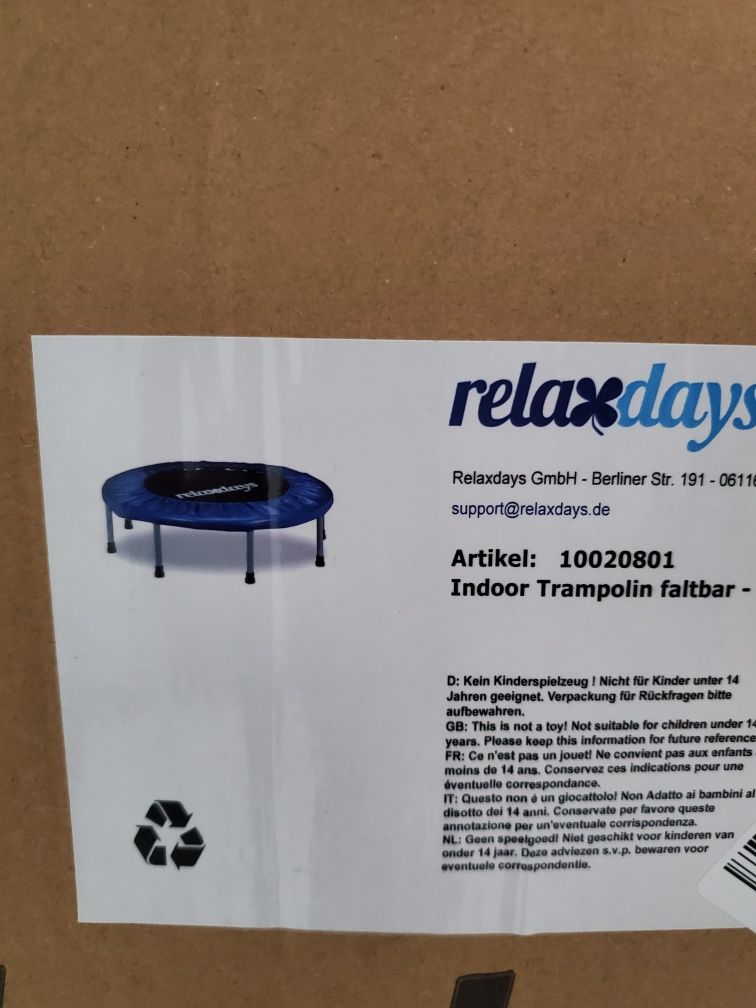 Trampolina fitness Relaxdays 95cm Nowa