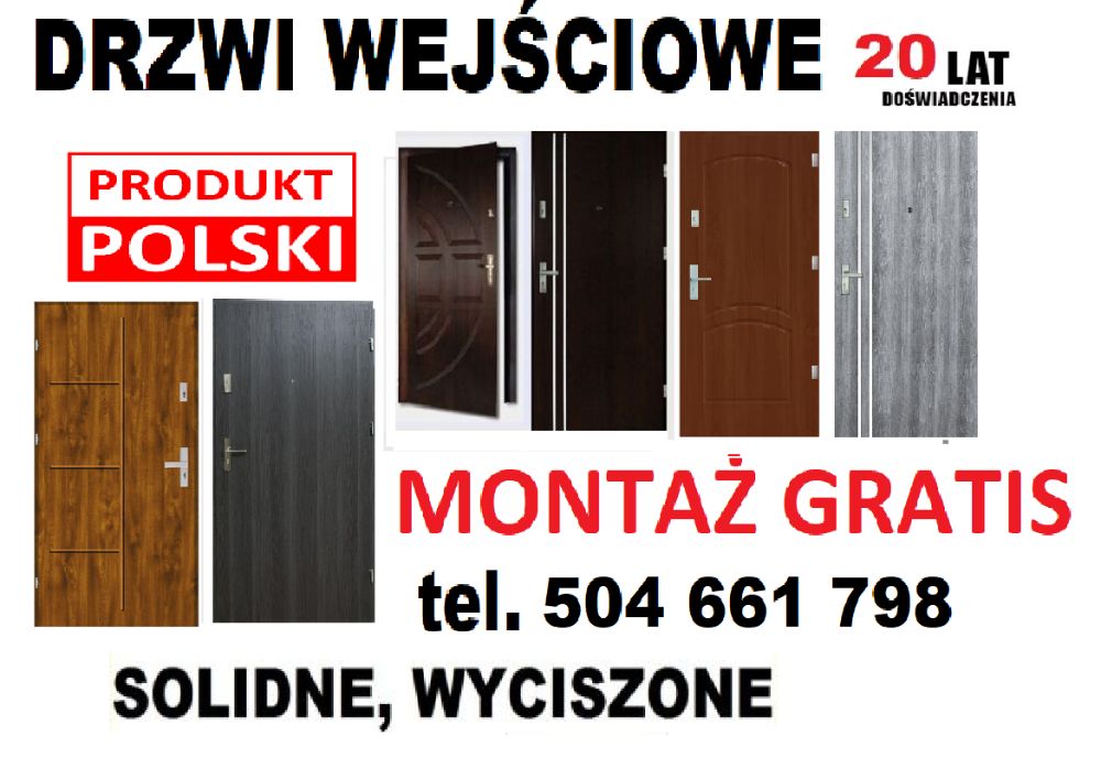 DRZWI do mieszkania z montażem zewnętrzne, wejściowe, wewnątrzklatkowe