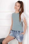szorty spodenki QBA KIDS dzianina jeansowa r. 140 wyprzedaż