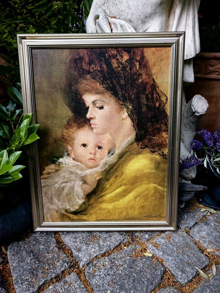 Duży obraz, reprodukcja Mother Love, Gentiliniego, reprint