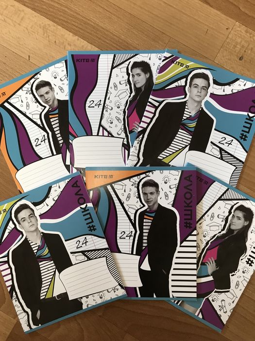 Зошити в клітинку 48 арк. ліния 24 арк.