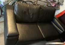 Sofa WAJNERT ekoskórą Czarna, szer 175 cm