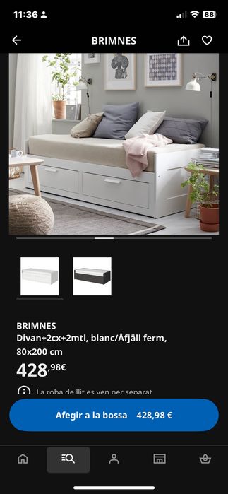 Cama individual doble 8x200