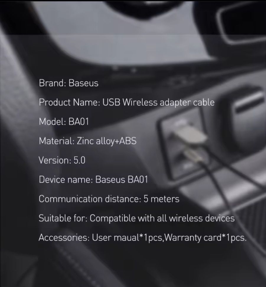 AUX Bluetooth адаптер Baseus