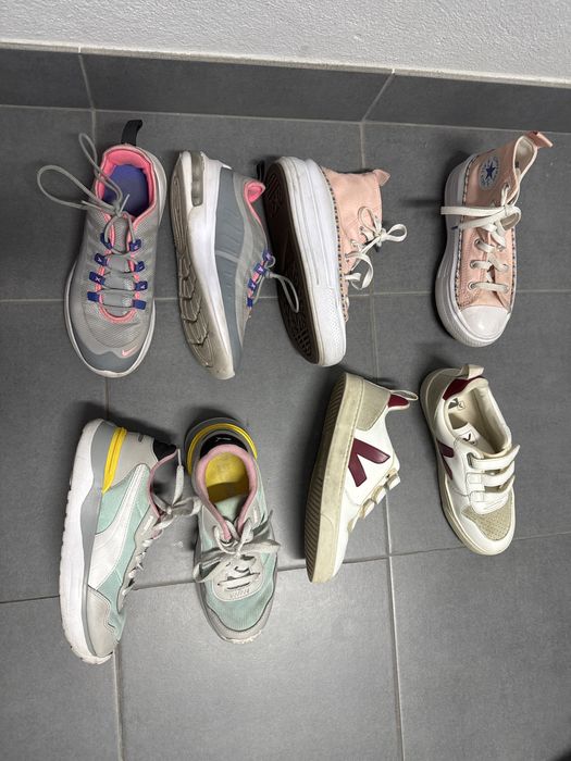 Sapatilhas crianca veja , all star, puma e nike originais como novas