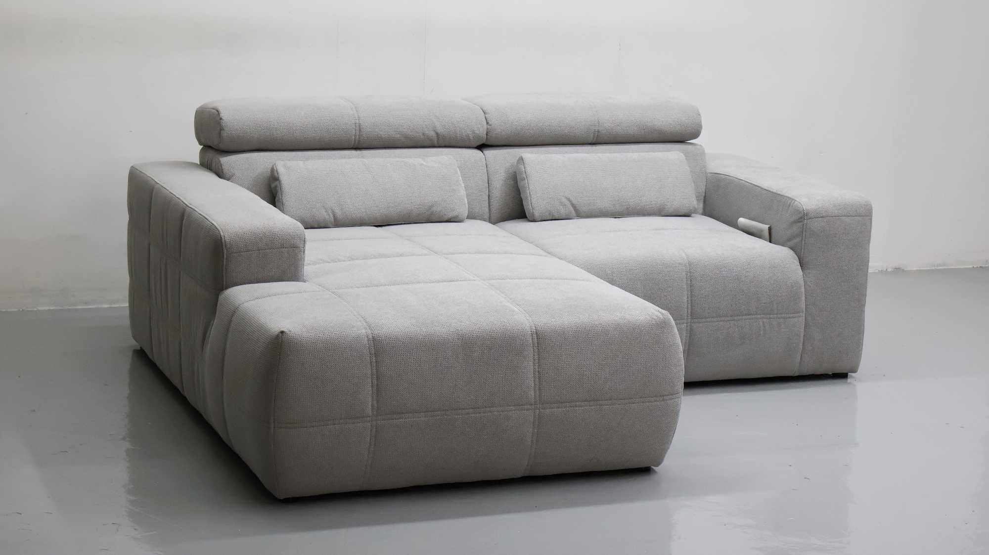 TAW DESIGN narożnik regulowane zagłówki rogówka sofa kanapa SZARA tkan